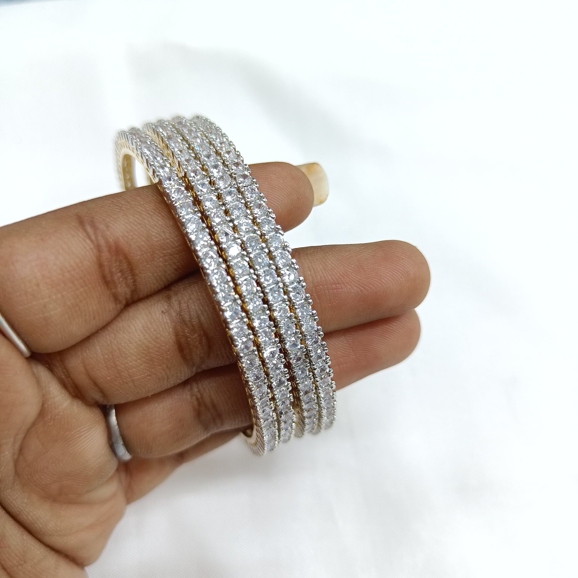 Swarnim American Diamond Bangle Set | JewelOn