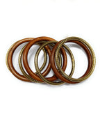 Kanchan Classic Wooden & Gold-Toned Ethnic Bangle Set | JewelOn