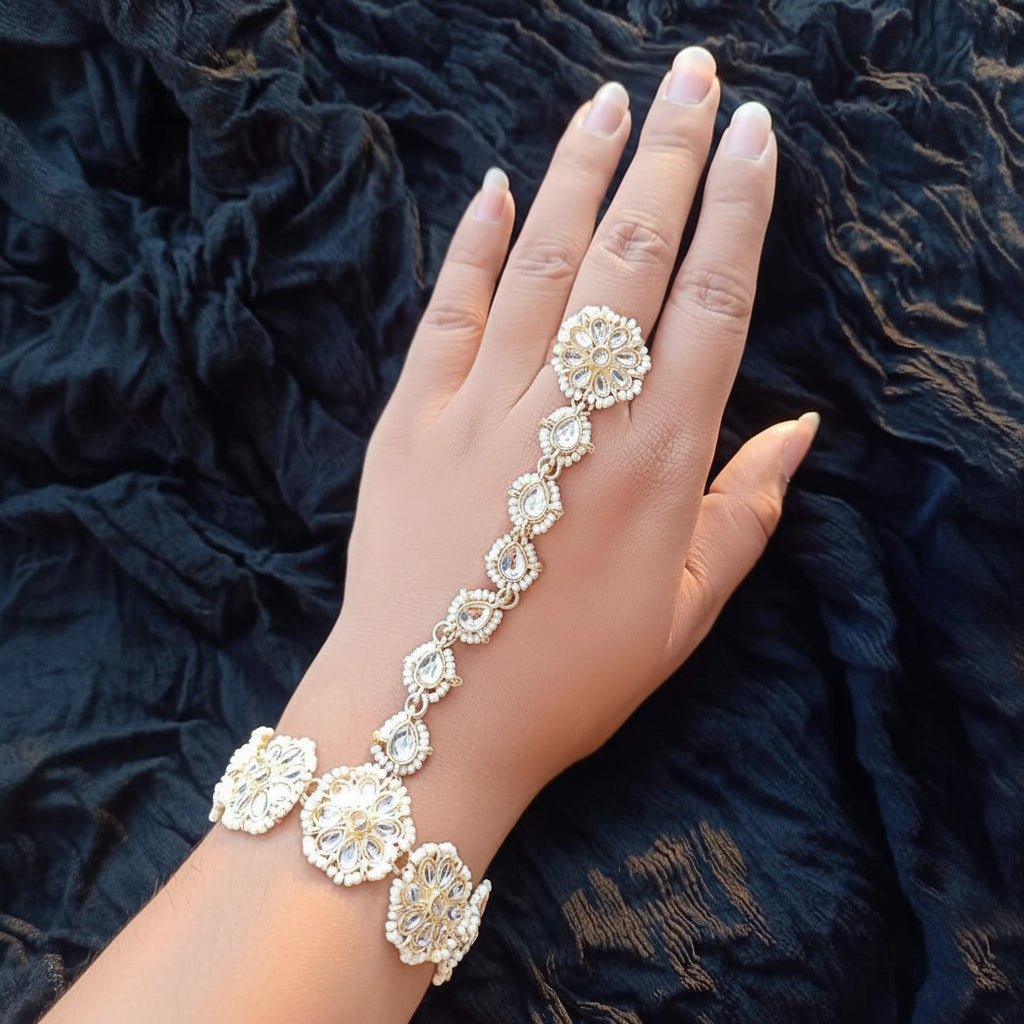 BR117 Flower hand bracelet for women