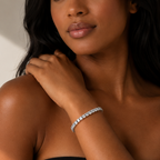 Mahira Big Diamond Tennis American Diamond Bracelet | JewelOn