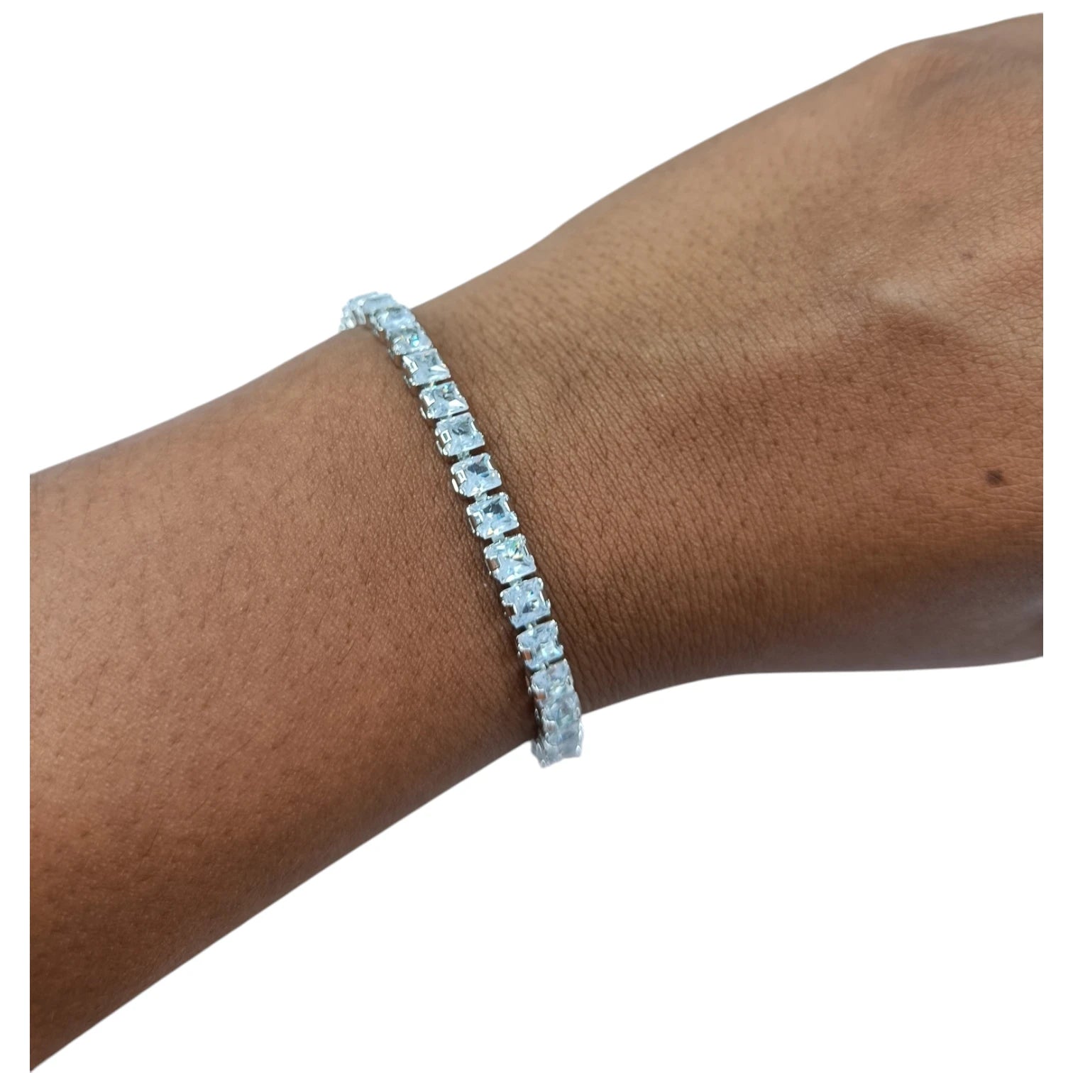 Mahira Big Diamond Tennis American Diamond Bracelet | JewelOn