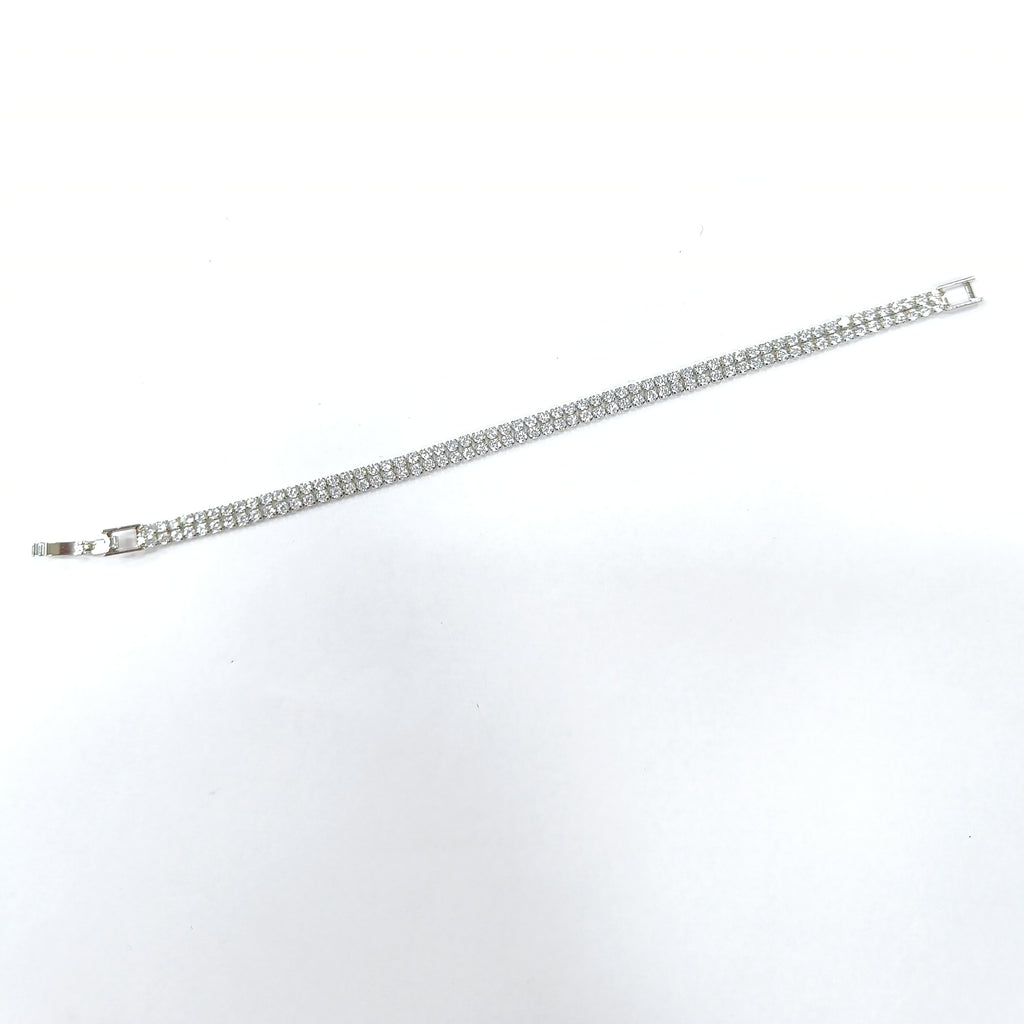 Dwitara Double Line Tennis American Diamond Bracelet | JewelOn
