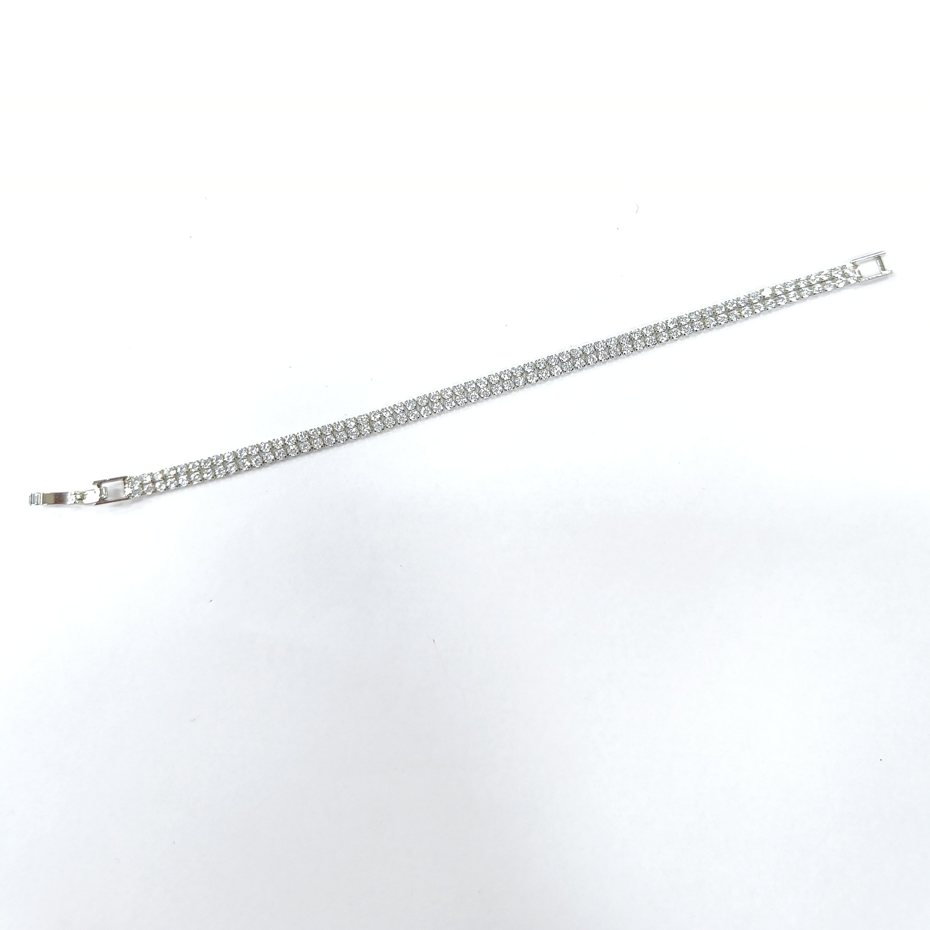 Dwitara Double Line Tennis American Diamond Bracelet | JewelOn