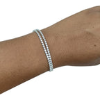 Dwitara Double Line Tennis American Diamond Bracelet | JewelOn