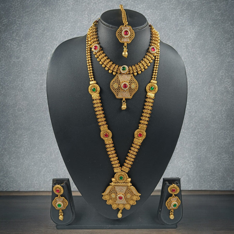 Rangdhara Copper Long Double Jewellery Set | JewelOn