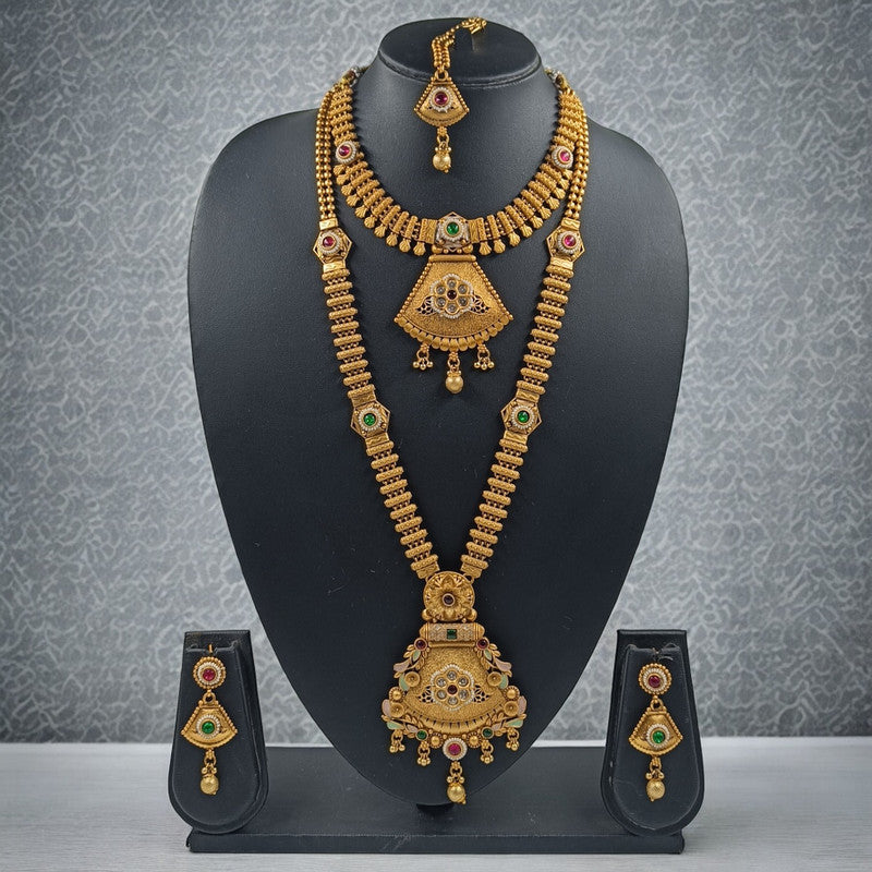 Rangdhara Bridal Copper Double Jewellery Set | JewelOn