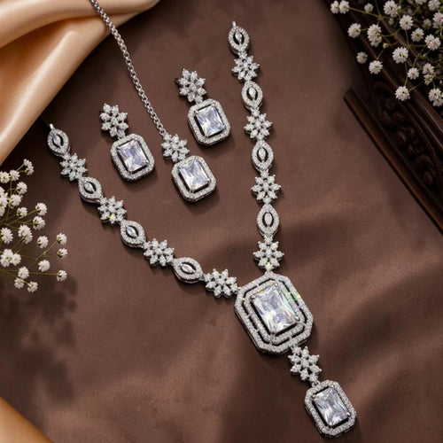 Anaya Collection American Diamond Necklace Jewellery Set