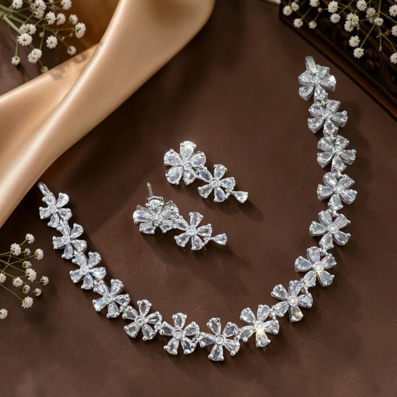 Chandrika Collection American Diamond Necklace Jewellery Set