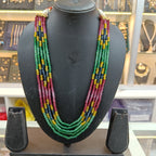 Ruchi Semi-Precious Multicolour 5-Line Necklace Mala
