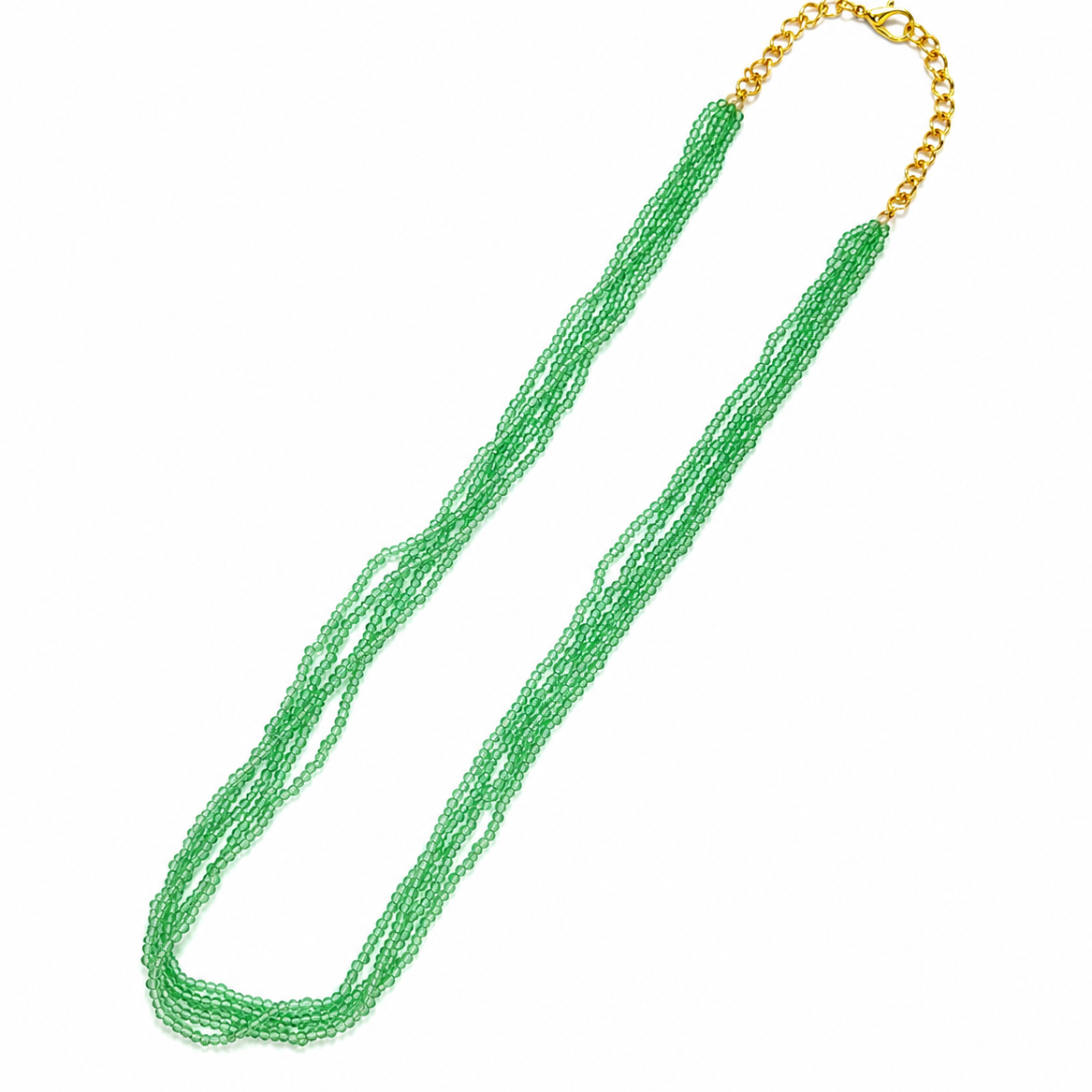 Haritika Mint Green Micro Crystal Beads Chain | JewelOn