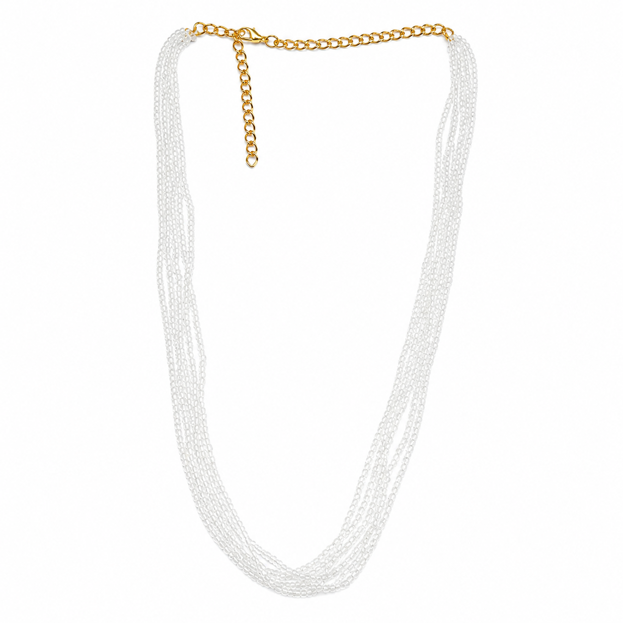 Shwetamani White Micro Crystal Beads Chain | JewelOn