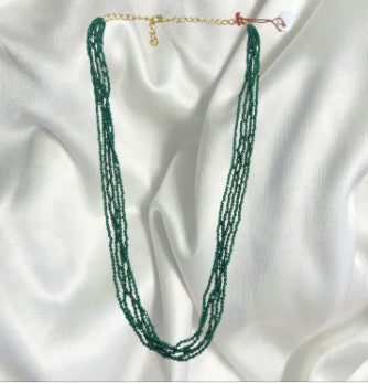 Haritika Green Micro Crystal Beads Moti Pearl Chain | JewelOn