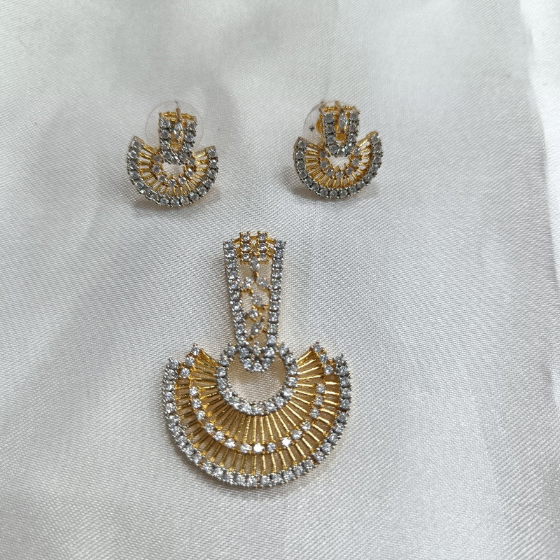 Noorani American Diamond Pendant Earring Set | JewelOn