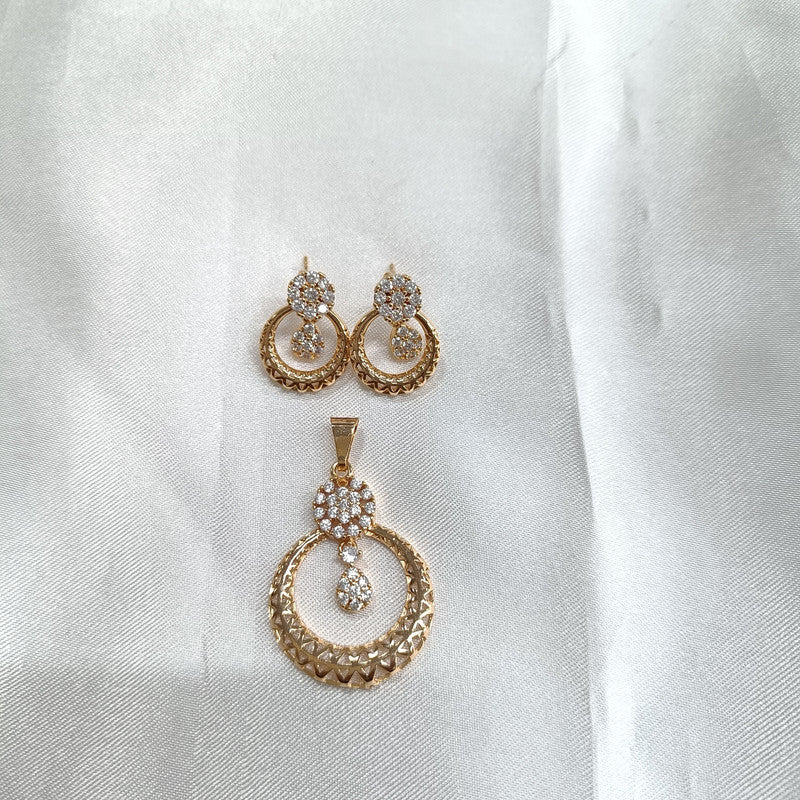 Chandrakala American Diamond Pendant Earring Set | JewelOn