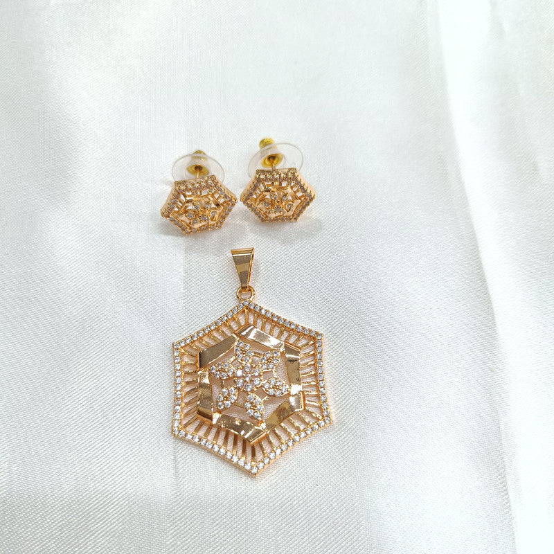 Suvarnaprabha American Diamond Pendant Earring Set | JewelOn