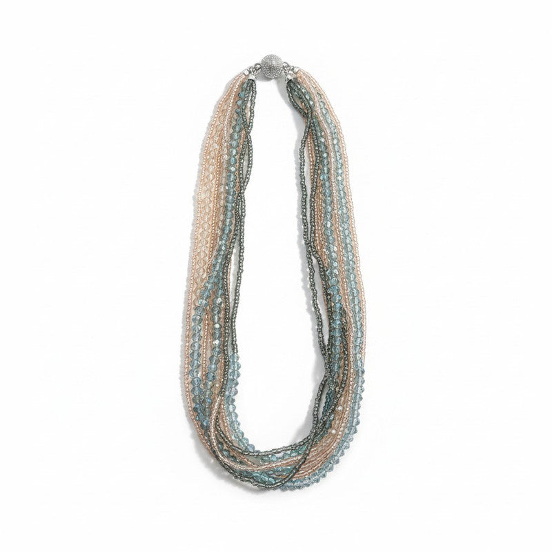 Beaded Crystal Necklace with Magnetic Closure | JewelOn