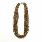 Tamranga Brown Crystals Beaded Necklace With Magnetic Closure | JewelOn