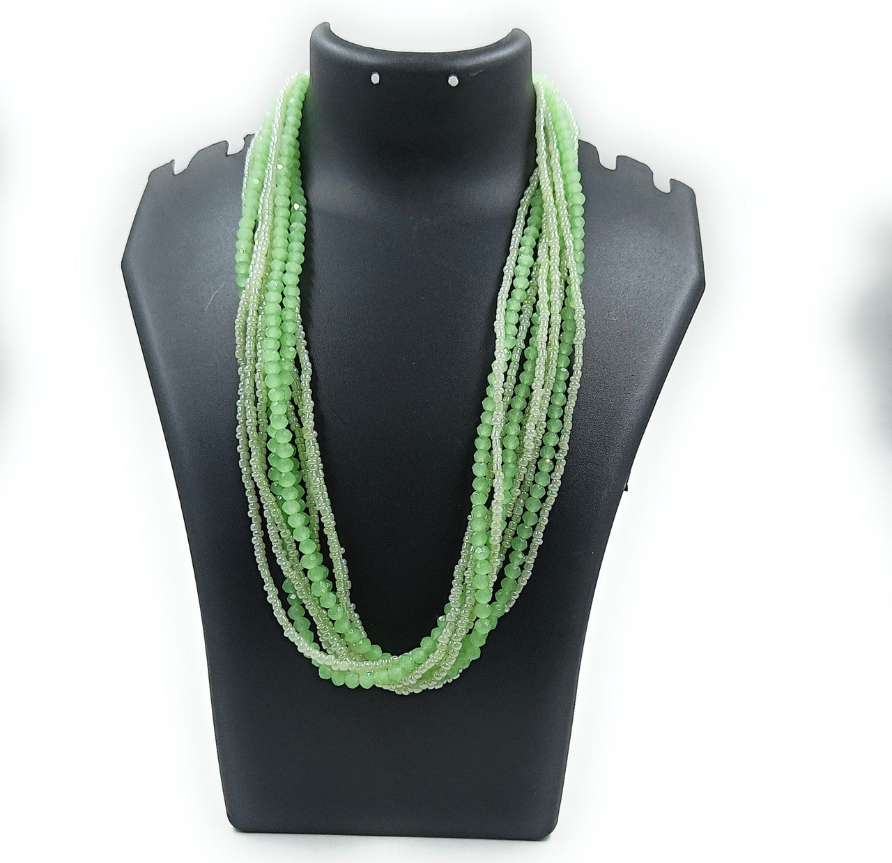 Hariyali Crystal Beaded Necklace with Magnetic Closure | JewelOn