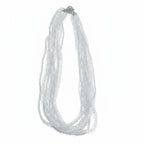 Shwetamani White Crystal Beaded Necklace with Magnetic Closure | JewelOn