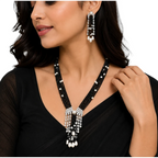 Krishnakali Black Hydro Crystal Beads Fusion Necklace Set | JewelOn