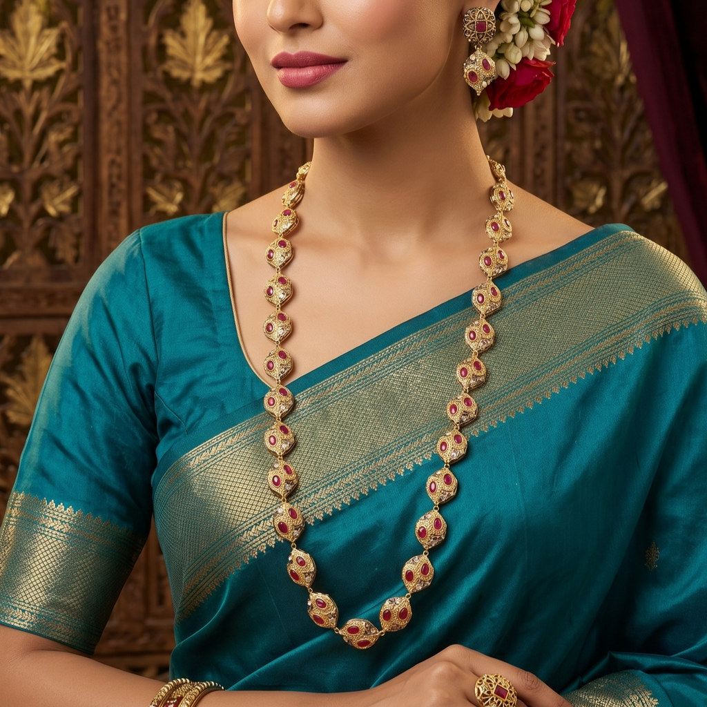 Rangsutra Brass Fusion Long Jewellery Set | JewelOn