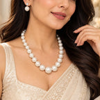 Lily Elegant White Pearl Necklace Set
