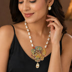 Tanjor Pendant Necklace Fusion Jewellery Set | JewelOn