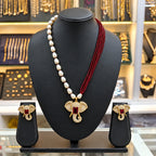 Ganesha American Diamond Pendant Earring Necklace Set