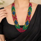Ruchi Semi-Precious Multicolour 7-Line Necklace