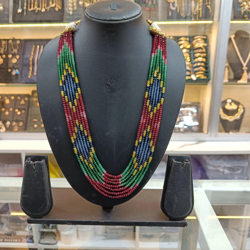 Ruchi Semi-Precious Multicolour 7-Line Necklace