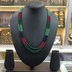 Ruchi Semi-Precious Multicolour 3-Line Necklace Mala