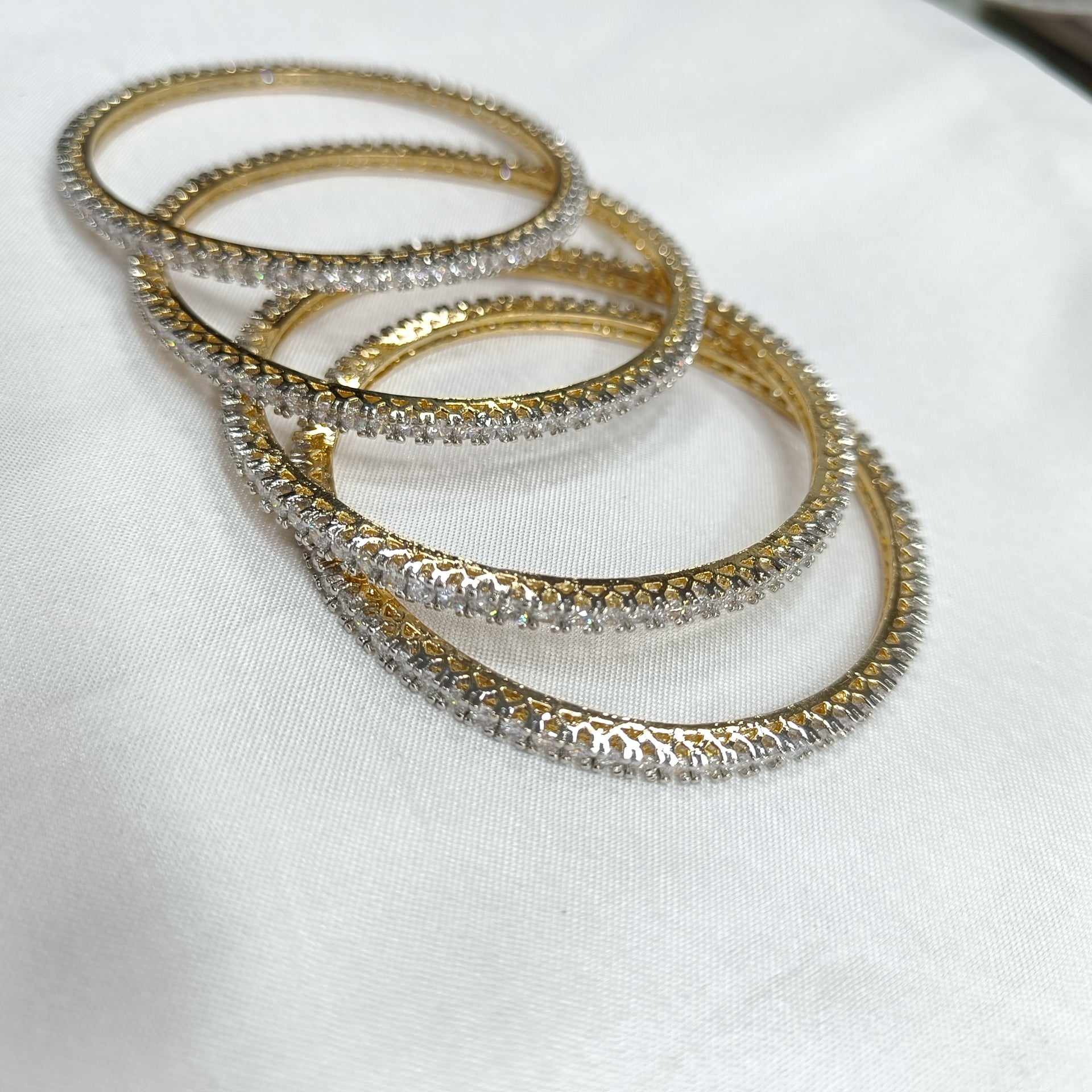 Swarnim American Diamond Bangle Set | JewelOn