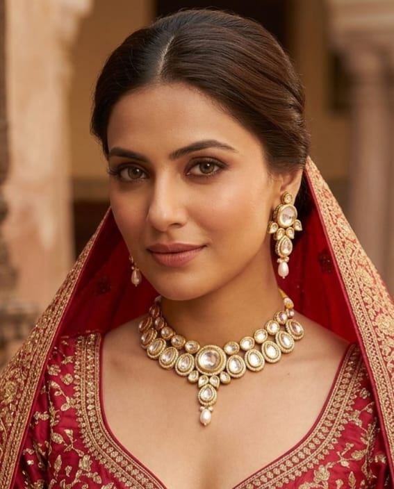 Sophisticated Maharani Collection Kundan Choker Necklace Jewellery Set | JewelOn
