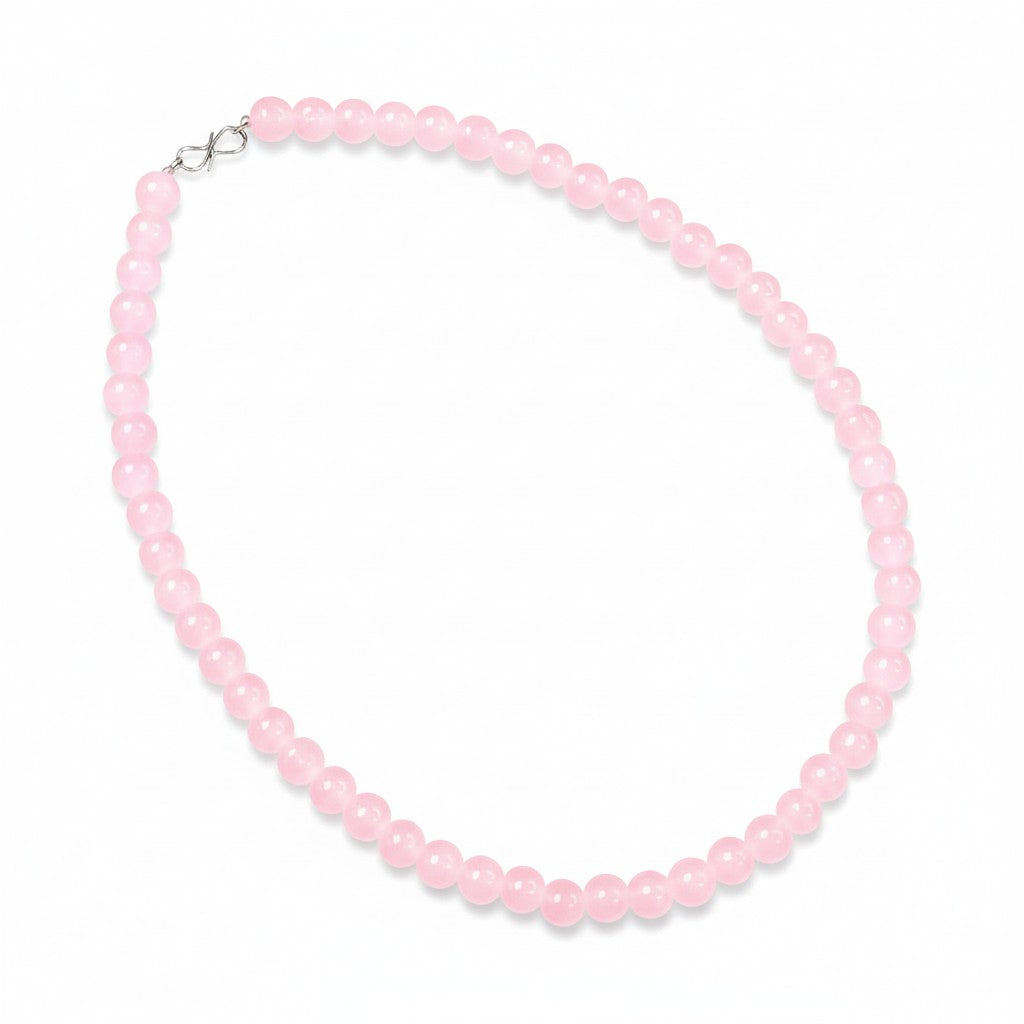 Gulabi Moti Mala Light Pink Glass Bead Necklace | JewelOn