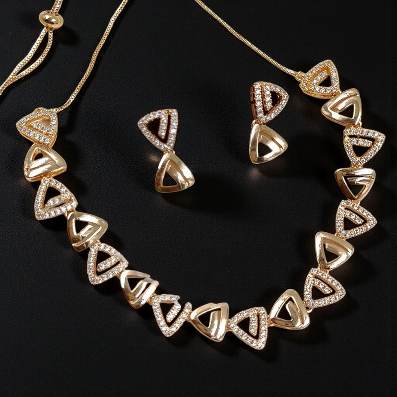 Dharini Collection American Diamond Necklace Jewellery Set