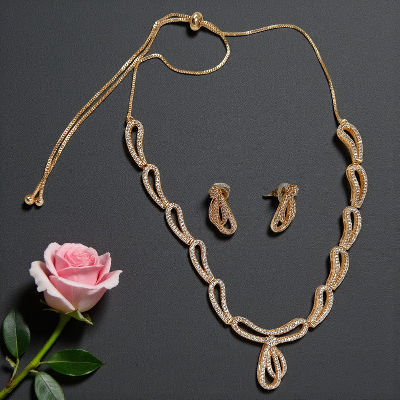 Ekisha Collection American Diamond Necklace Jewellery Set