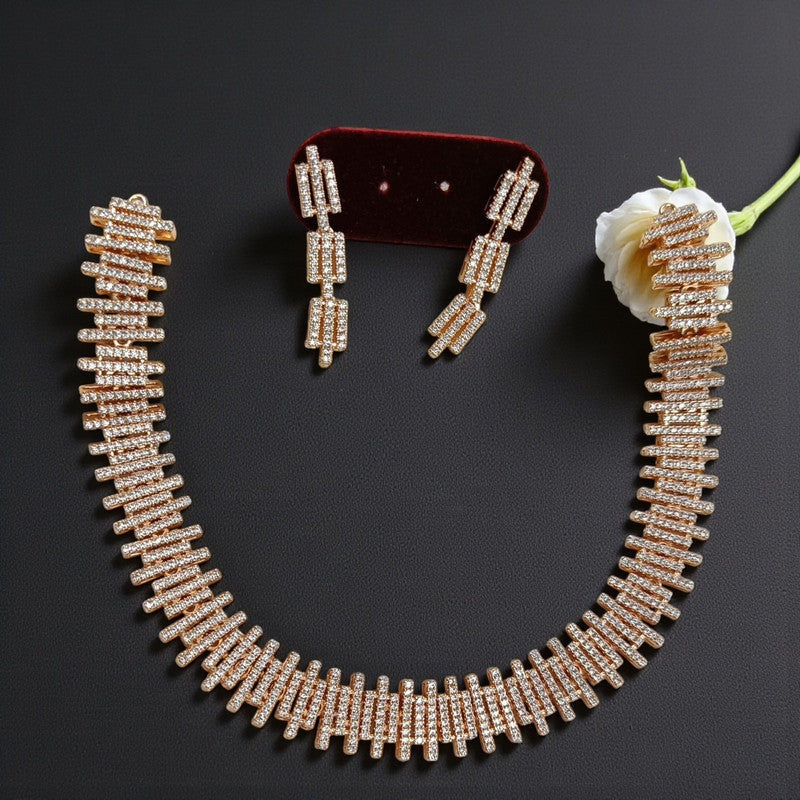 Esha Collection American Diamond Necklace Jewellery Set