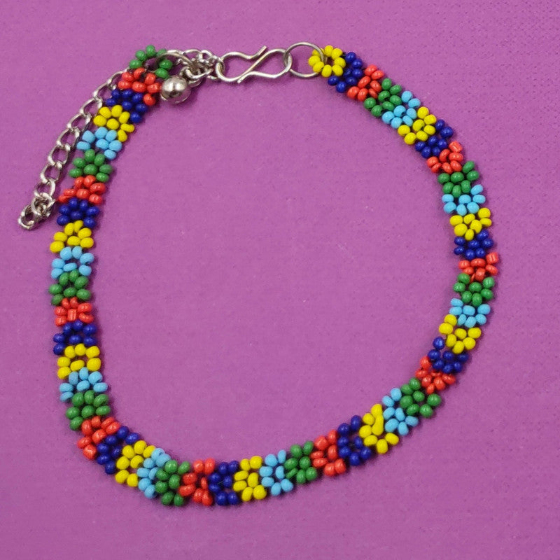 Multi Colour Moti Anklet | JewelOn