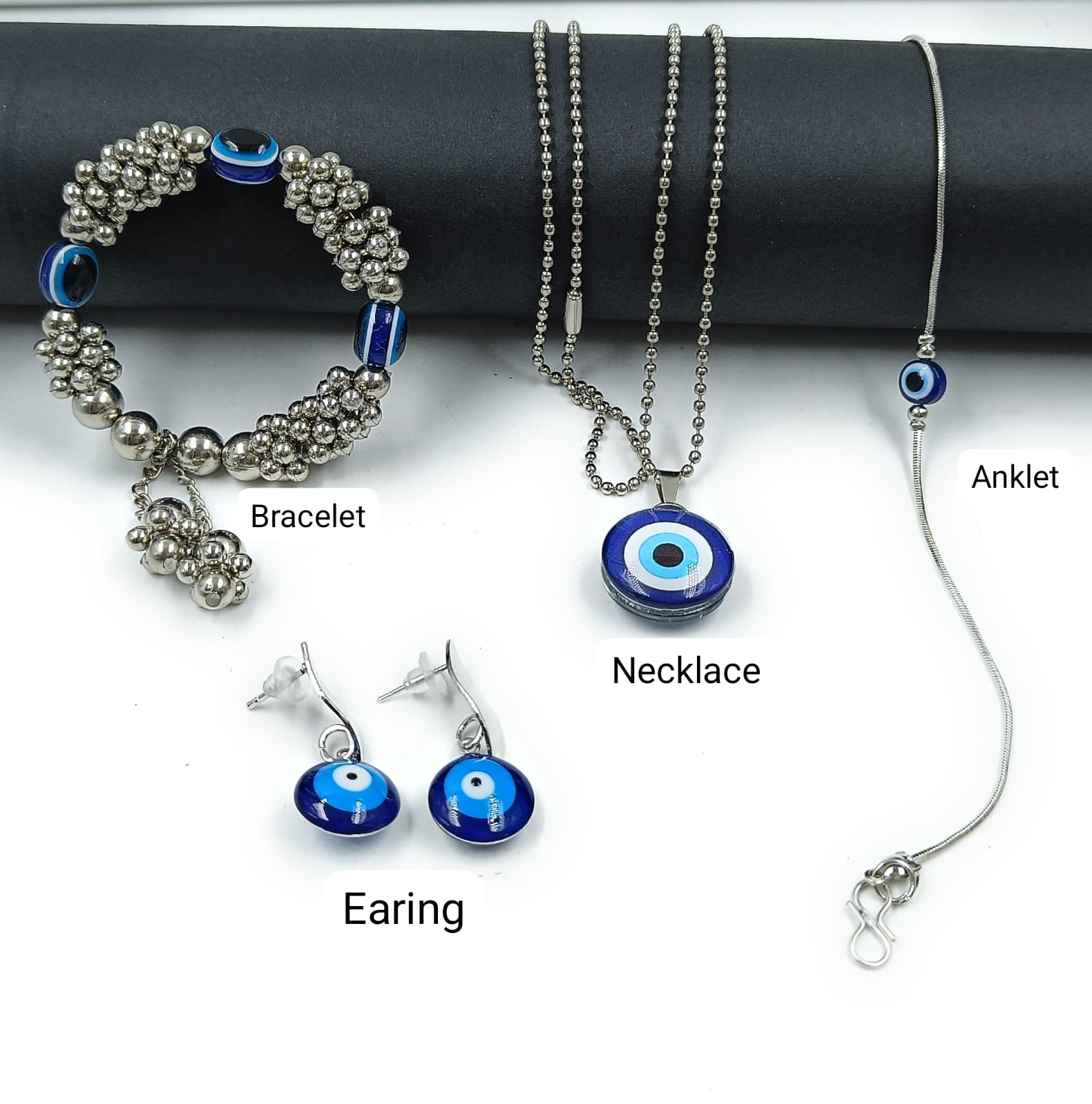 Nazar Kavach Evil Eye Necklace Earring Bracelet Anklet Combo | JewelOn