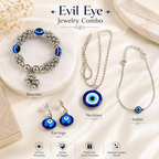 Nazar Kavach Evil Eye Necklace Earring Bracelet Anklet Combo | JewelOn