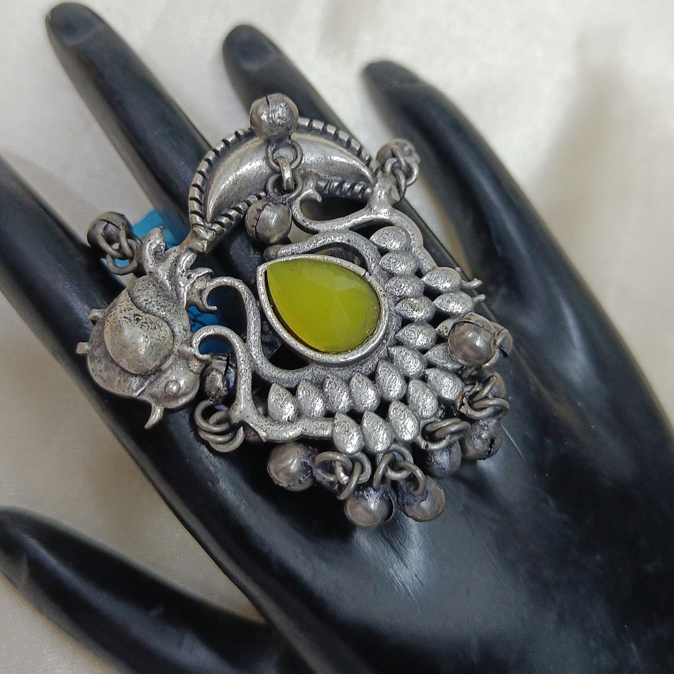Trendy Oxidised Silver Plated Ring