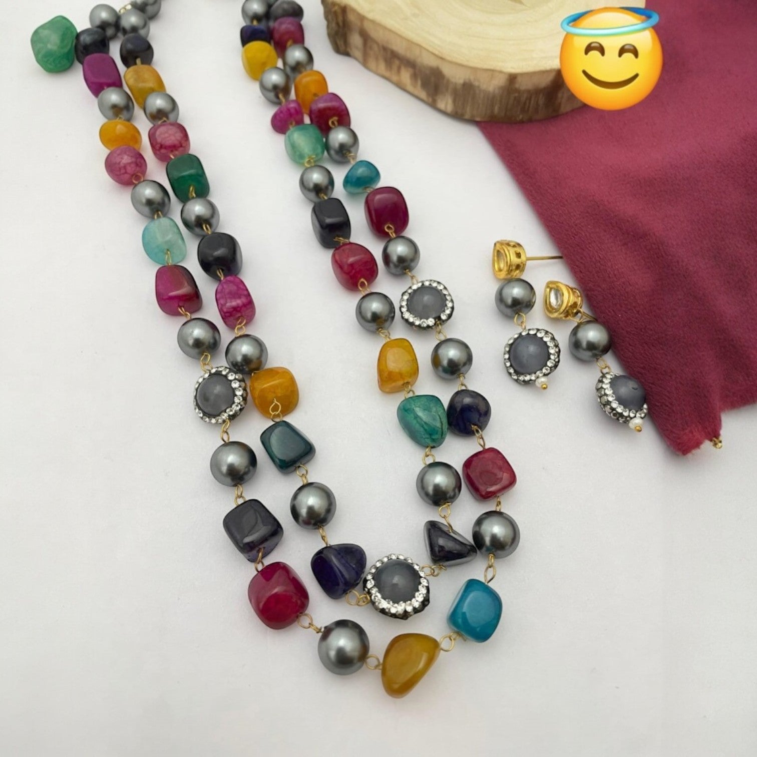 Semiprecious stone set (multicolour)