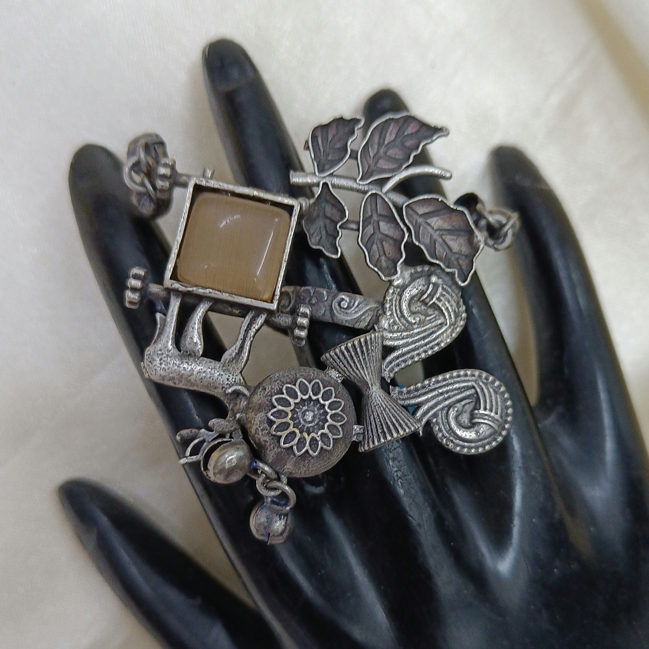 Sleek Oxidised Silver Plated Ring