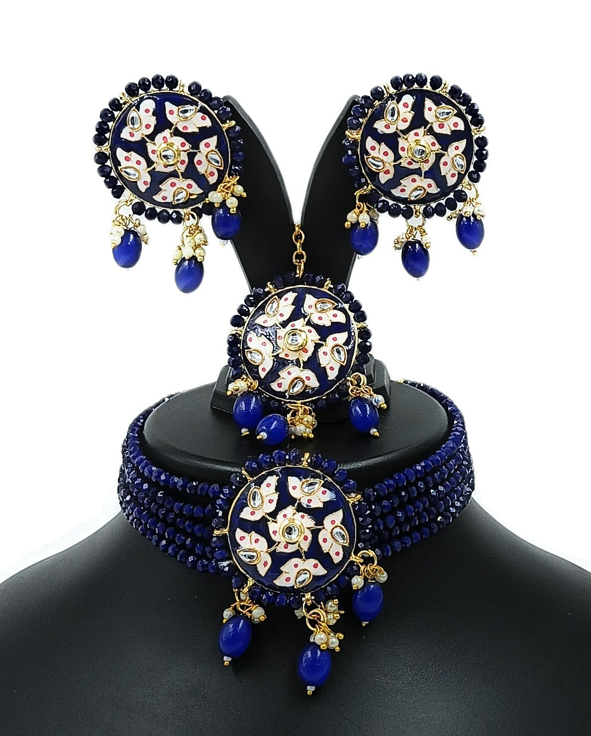 Meenakari choker set (Blue)