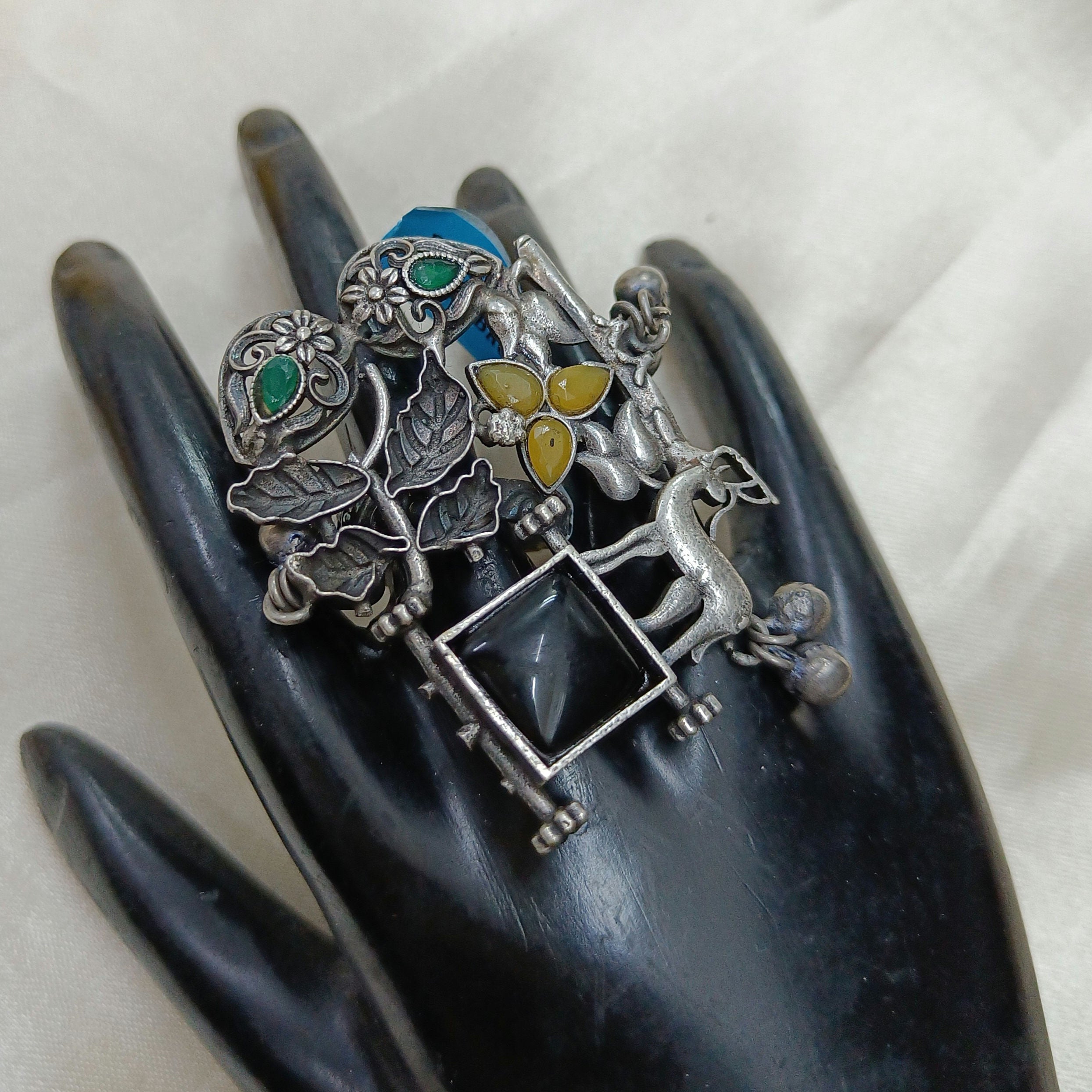 Adorable Oxidised Plated Ring