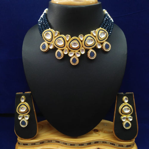 Loyal Kundan Necklace Set (Blue)