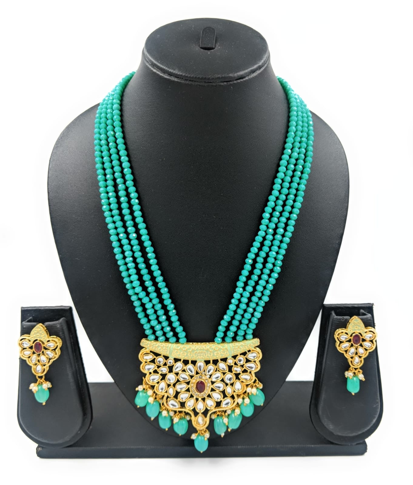 Kundan Necklace Set MintGreen