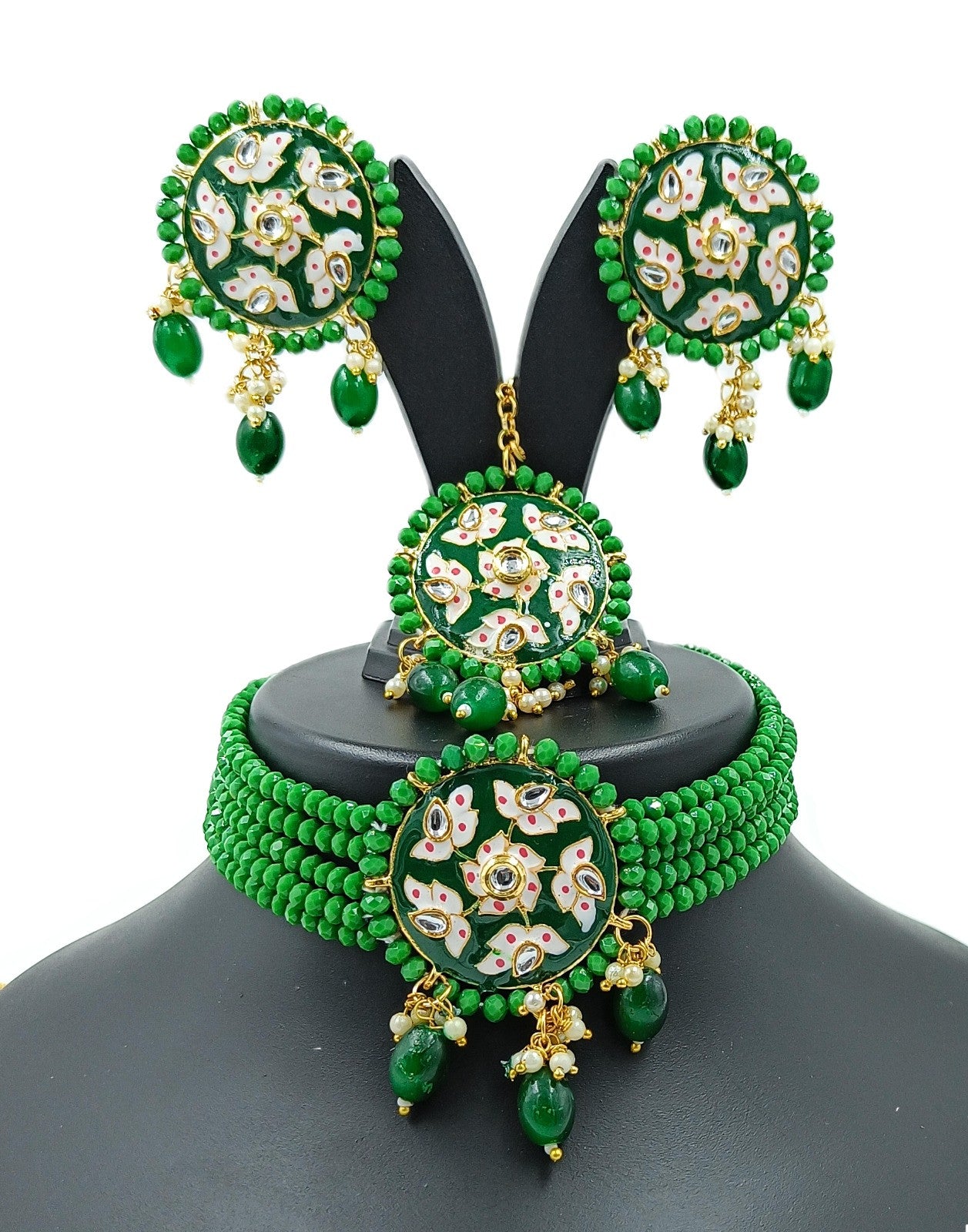Meenakari Choker set (Green)