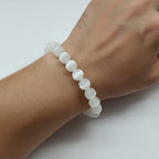 Selenite 8mm Crystal Bracelet for Men and Women | JewelOn