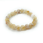 JewelOn 8mm natural citrine crystal bracelet with warm golden-yellow beads, elastic fit, unisex design.